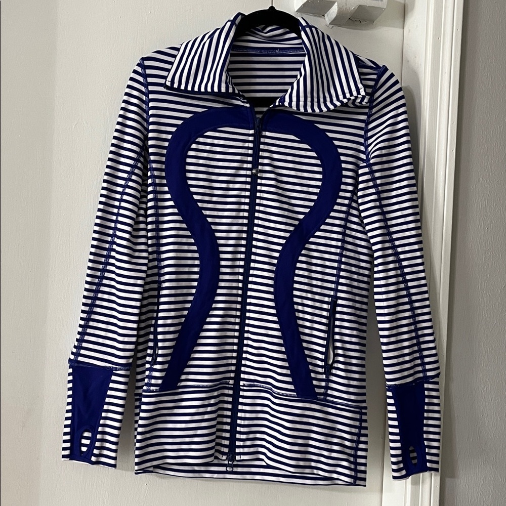 Lululemon Athletica Blue Striped Jacket - Picture 3 of 10